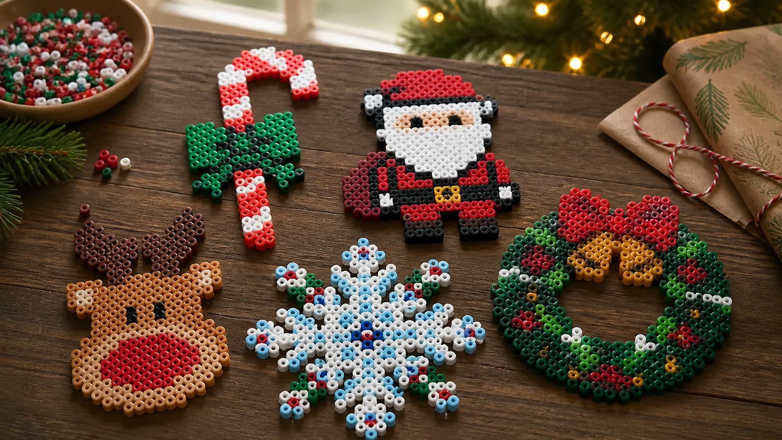10+ Free Christmas Perler Bead Patterns on BeadsHub